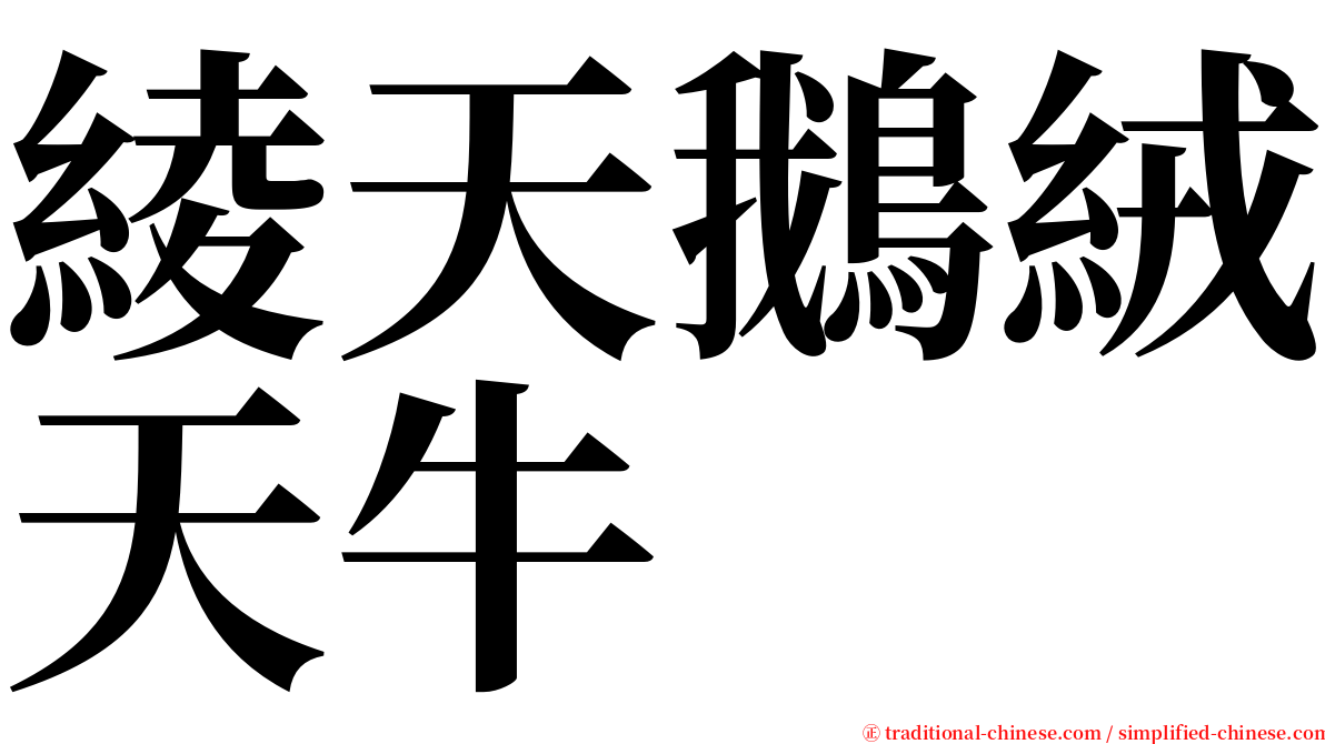 綾天鵝絨天牛 serif font