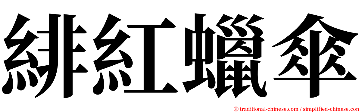 緋紅蠟傘 serif font