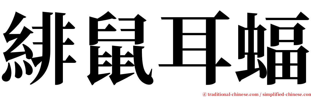 緋鼠耳蝠 serif font