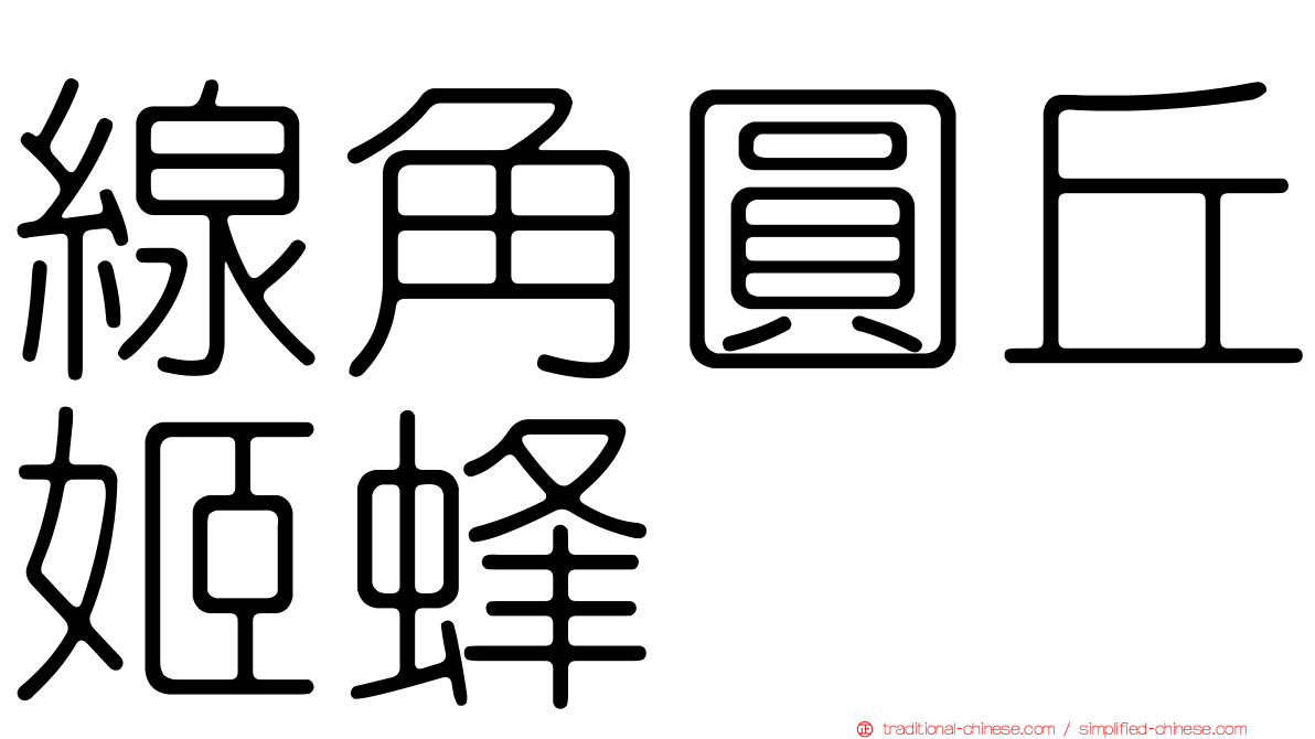 線角圓丘姬蜂
