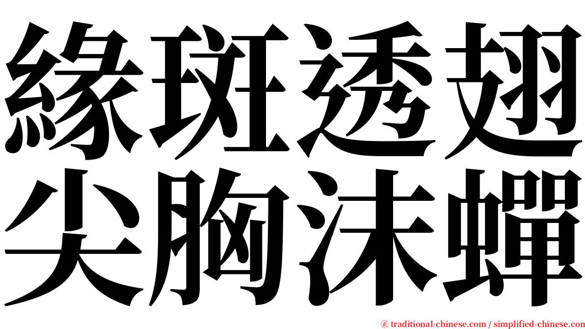緣斑透翅尖胸沫蟬 serif font