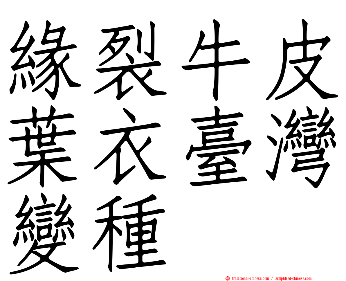 緣裂牛皮葉衣臺灣變種