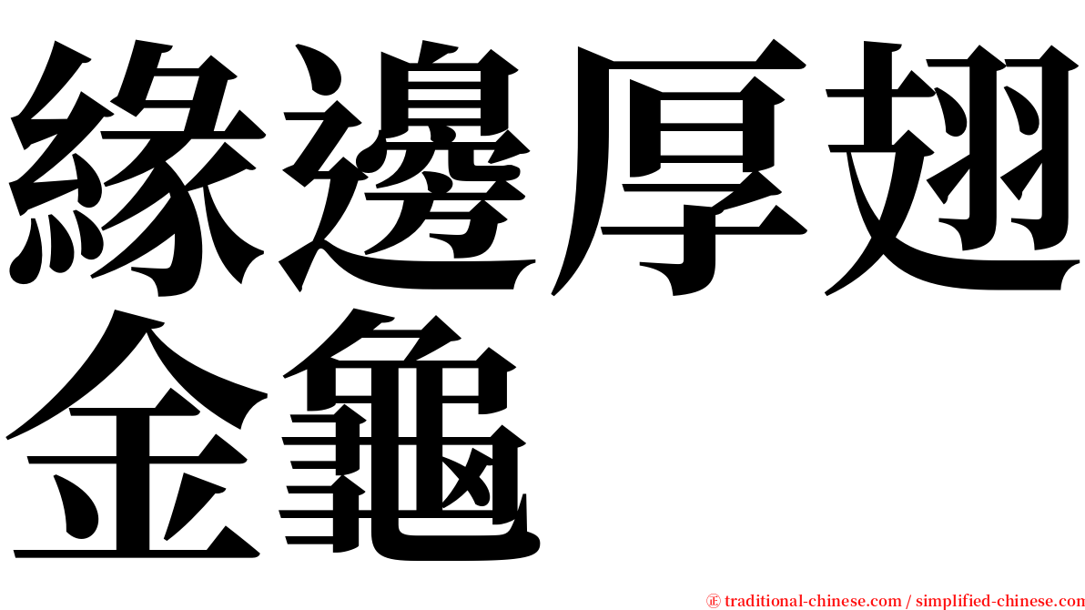 緣邊厚翅金龜 serif font