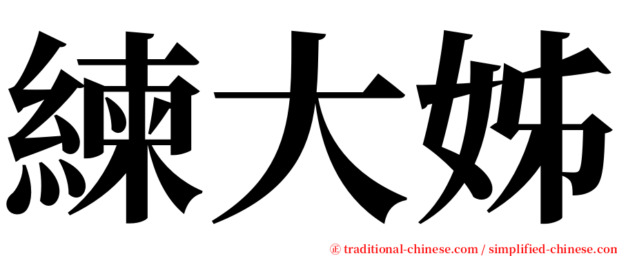 練大姊 serif font