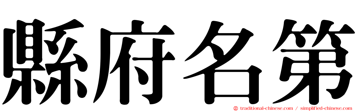 縣府名第