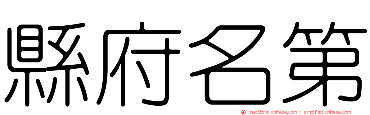 縣府名第