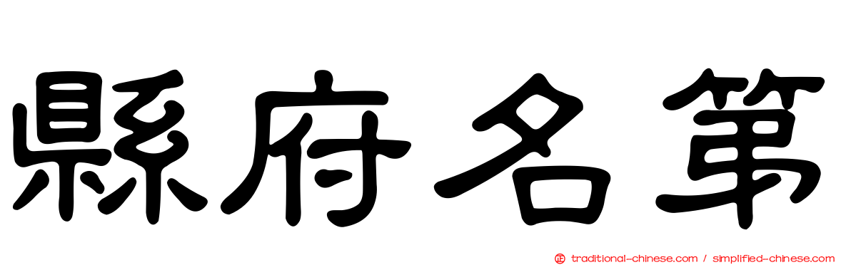 縣府名第