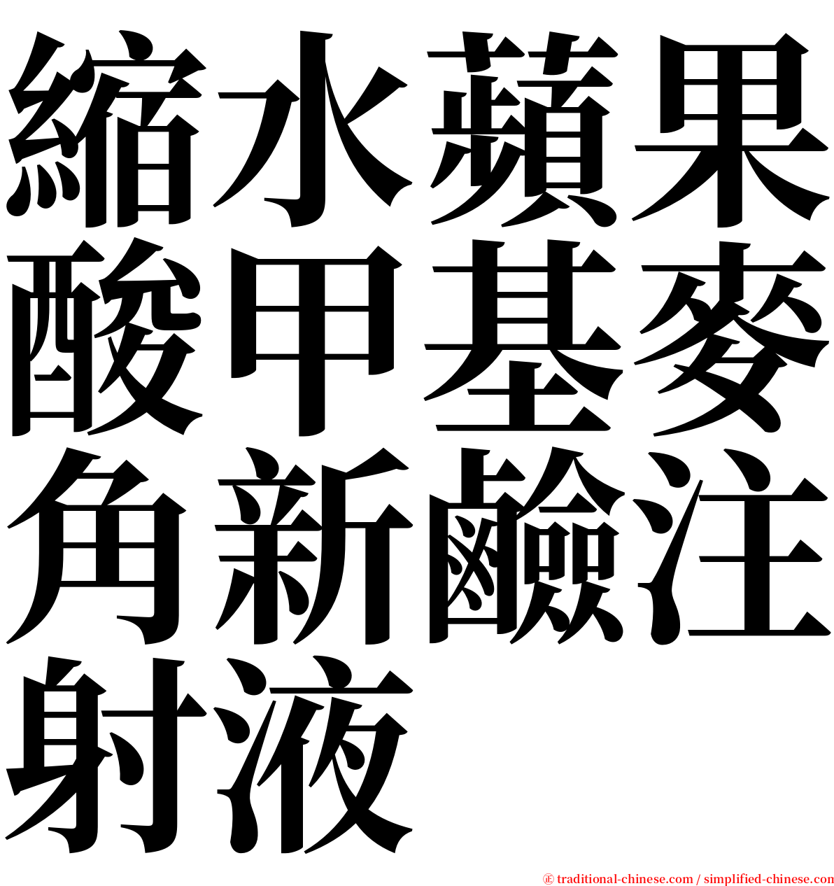 縮水蘋果酸甲基麥角新鹼注射液 serif font