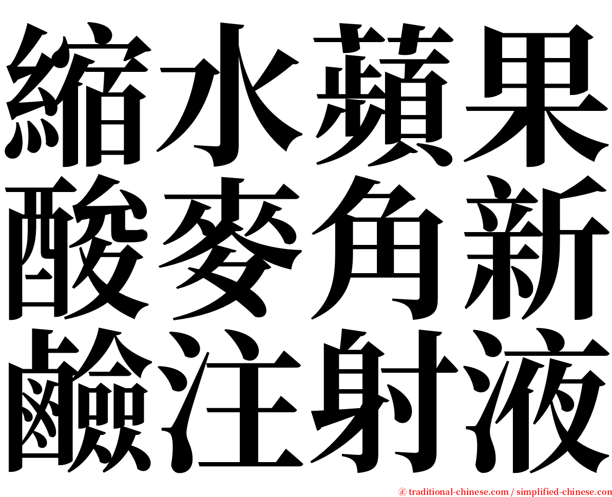 縮水蘋果酸麥角新鹼注射液 serif font