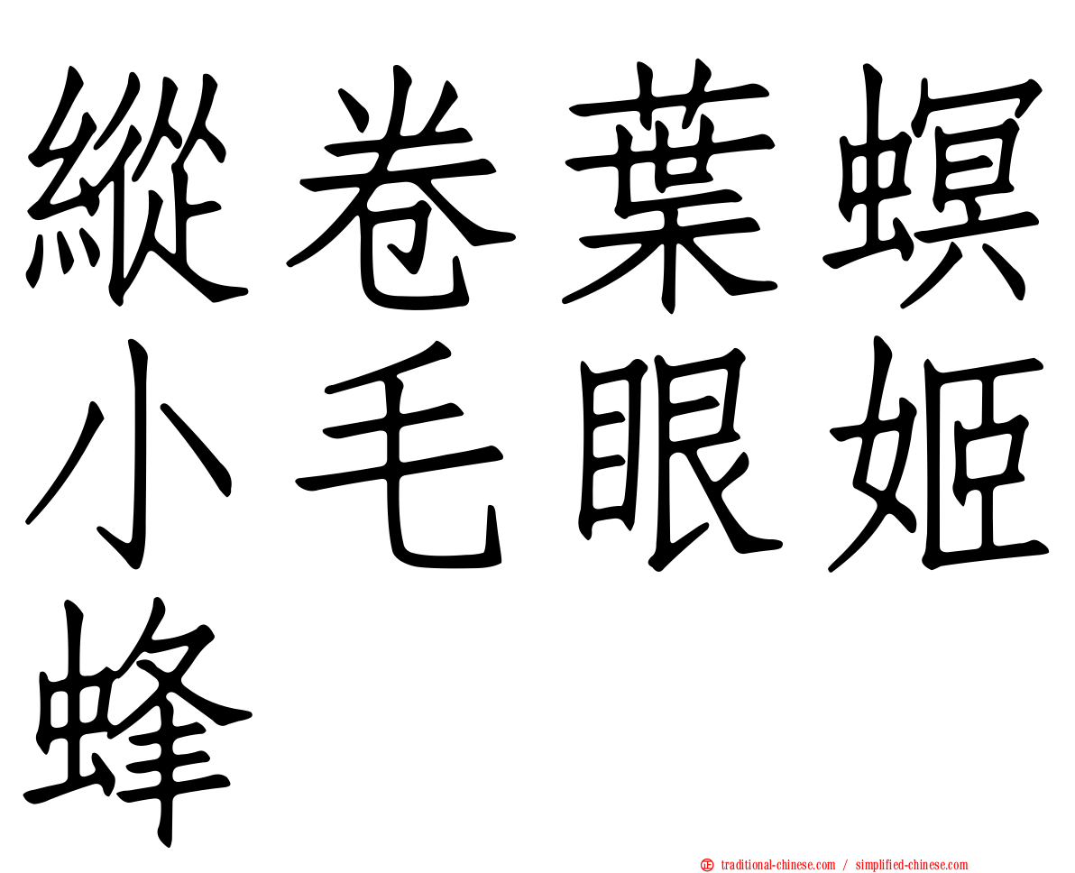 縱卷葉螟小毛眼姬蜂