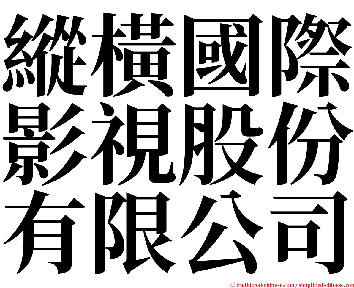 縱橫國際影視股份有限公司 serif font