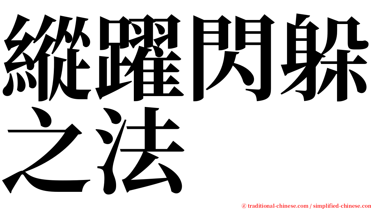 縱躍閃躲之法 serif font