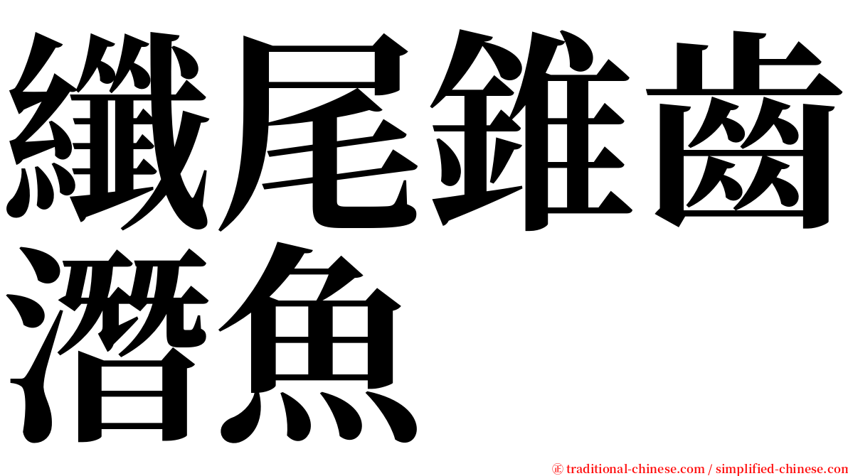 纖尾錐齒潛魚 serif font