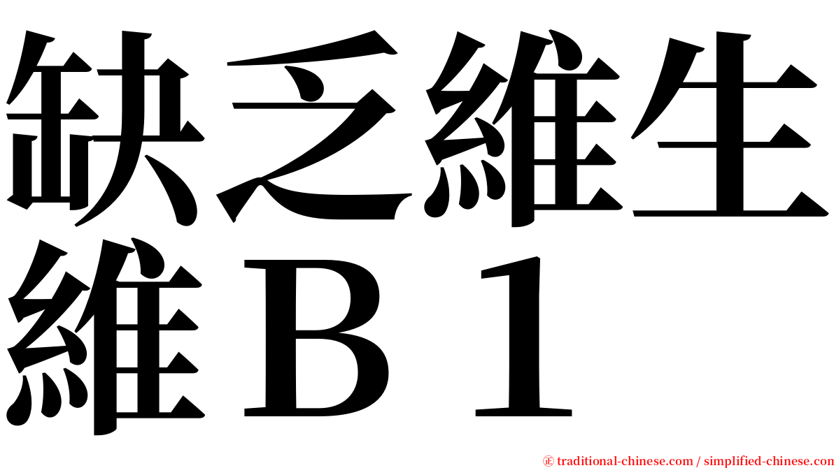 缺乏維生維Ｂ１ serif font