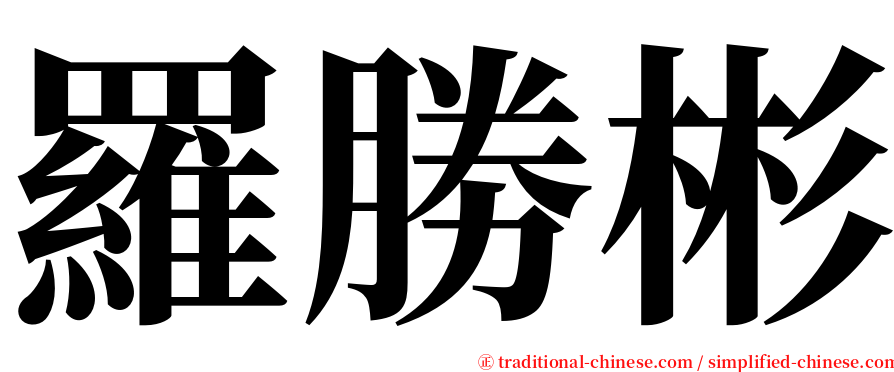 羅勝彬 serif font