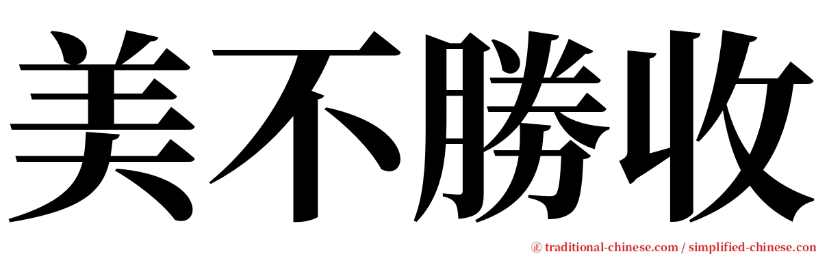 美不勝收 serif font