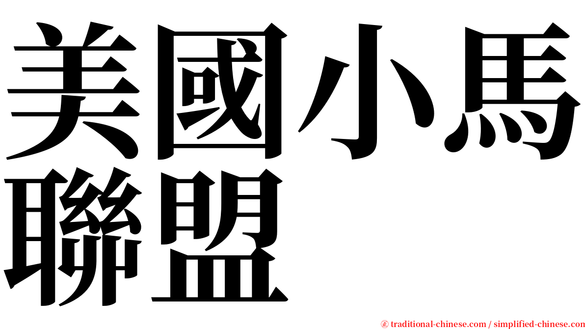美國小馬聯盟 serif font