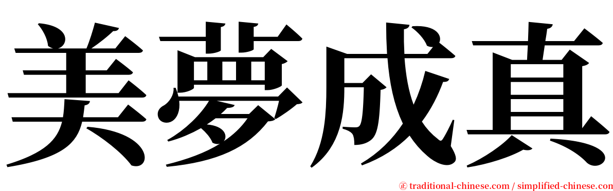 美夢成真 serif font