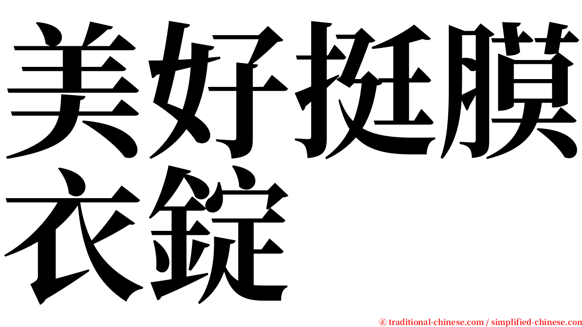 美好挺膜衣錠 serif font
