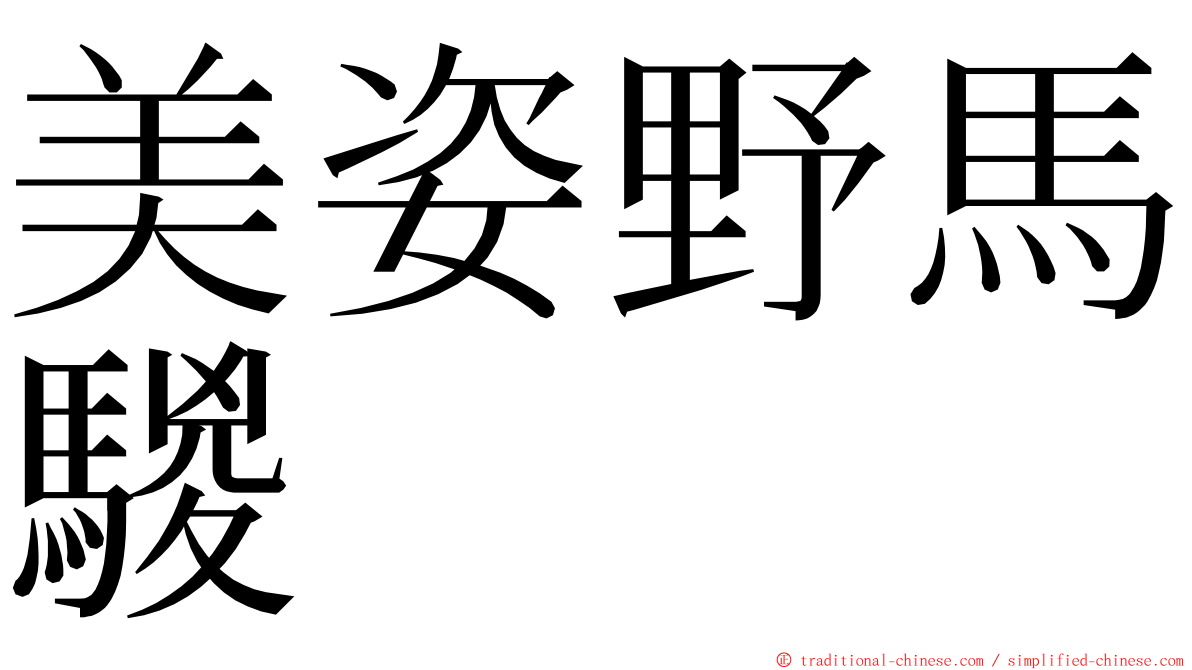 美姿野馬騣 ming font