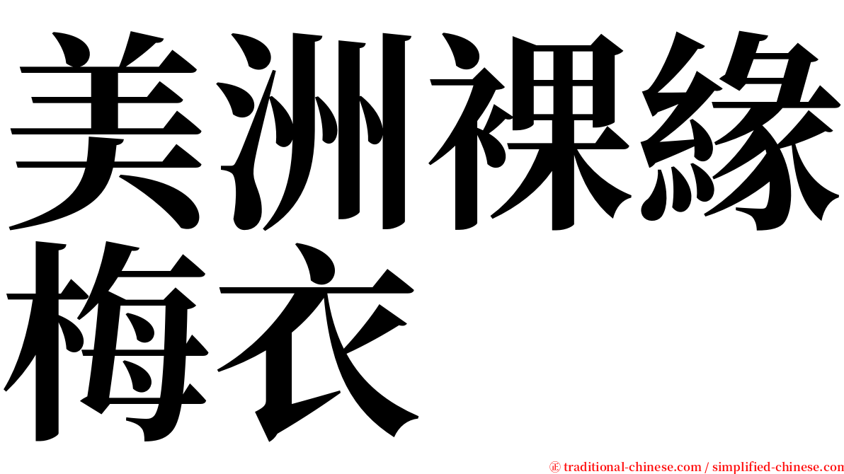 美洲裸緣梅衣 serif font