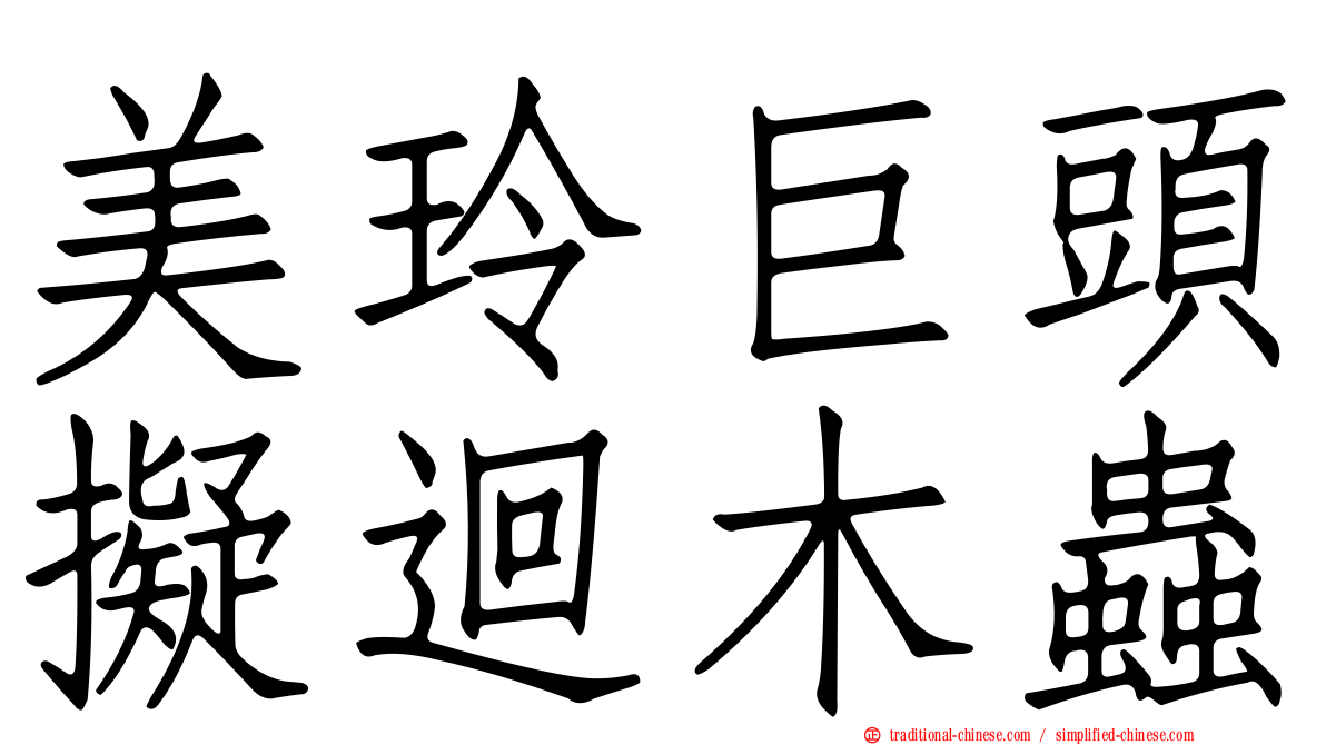 美玲巨頭擬迴木蟲