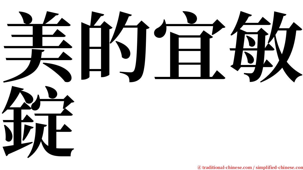 美的宜敏錠 serif font