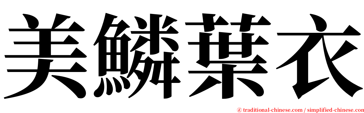 美鱗葉衣 serif font