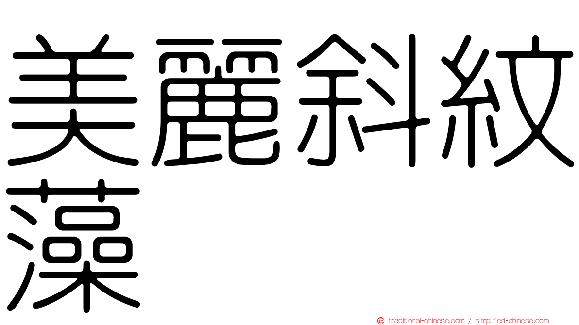 美麗斜紋藻