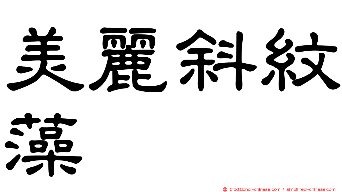 美麗斜紋藻