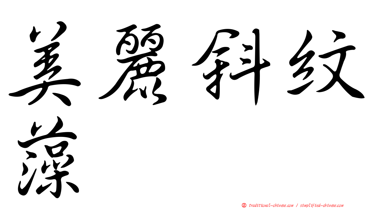 美麗斜紋藻