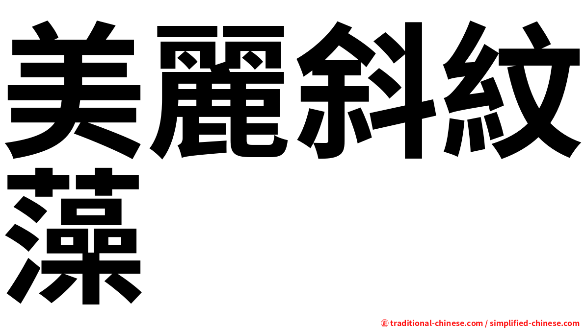 美麗斜紋藻