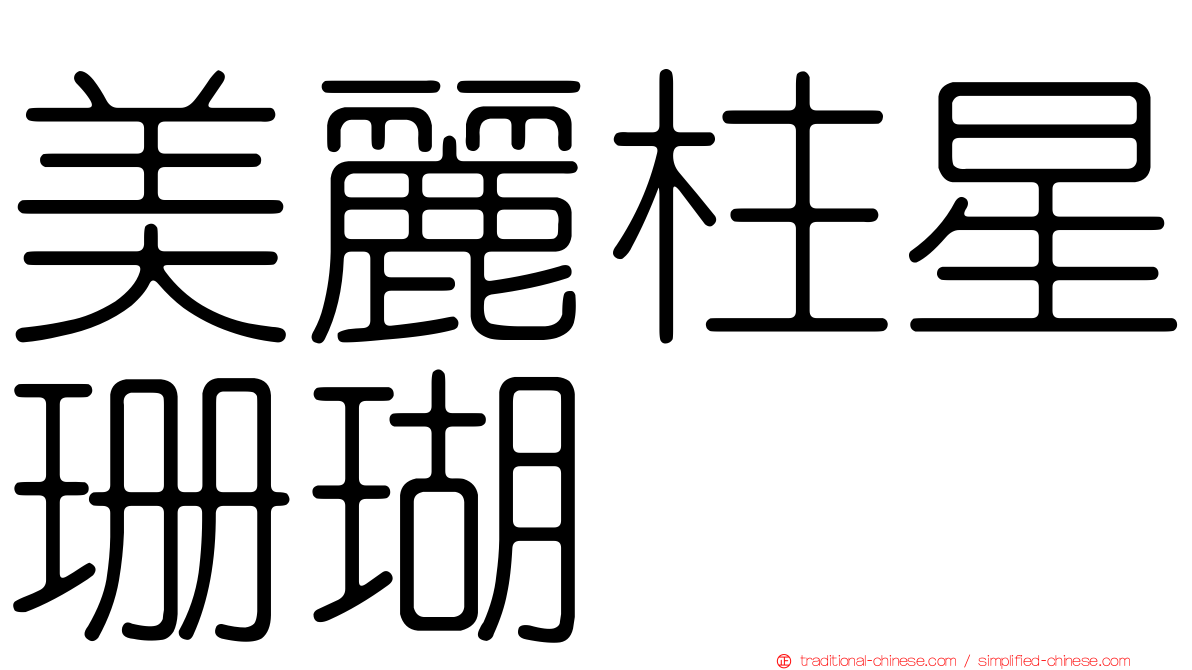 美麗柱星珊瑚