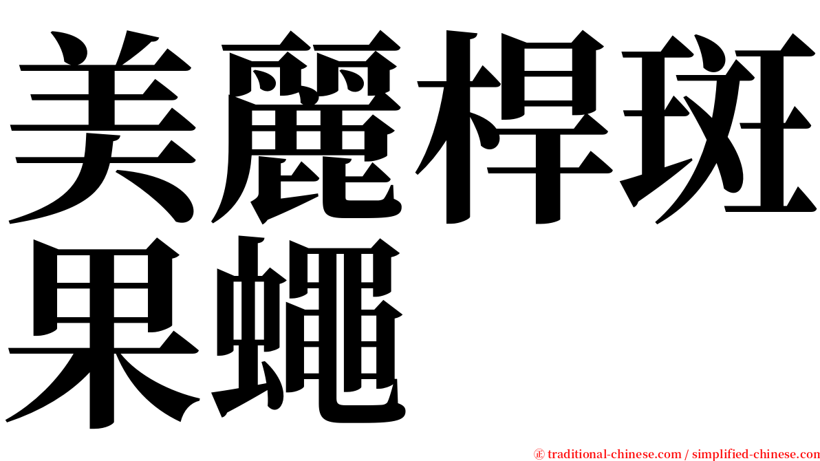 美麗桿斑果蠅 serif font