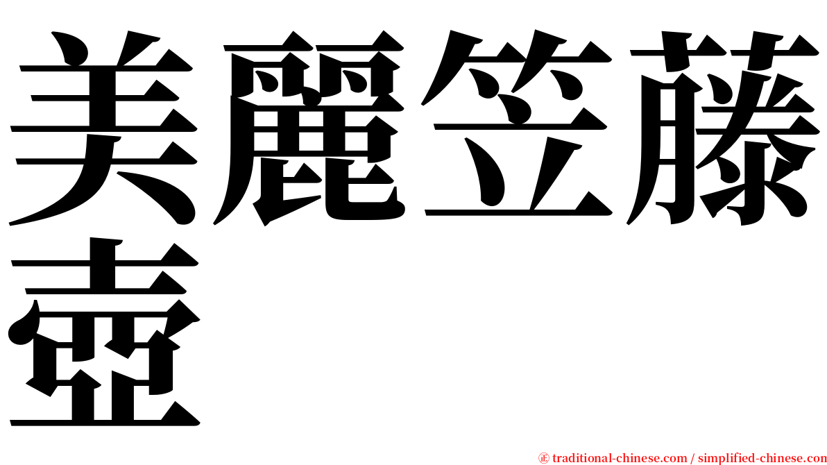 美麗笠藤壺 serif font