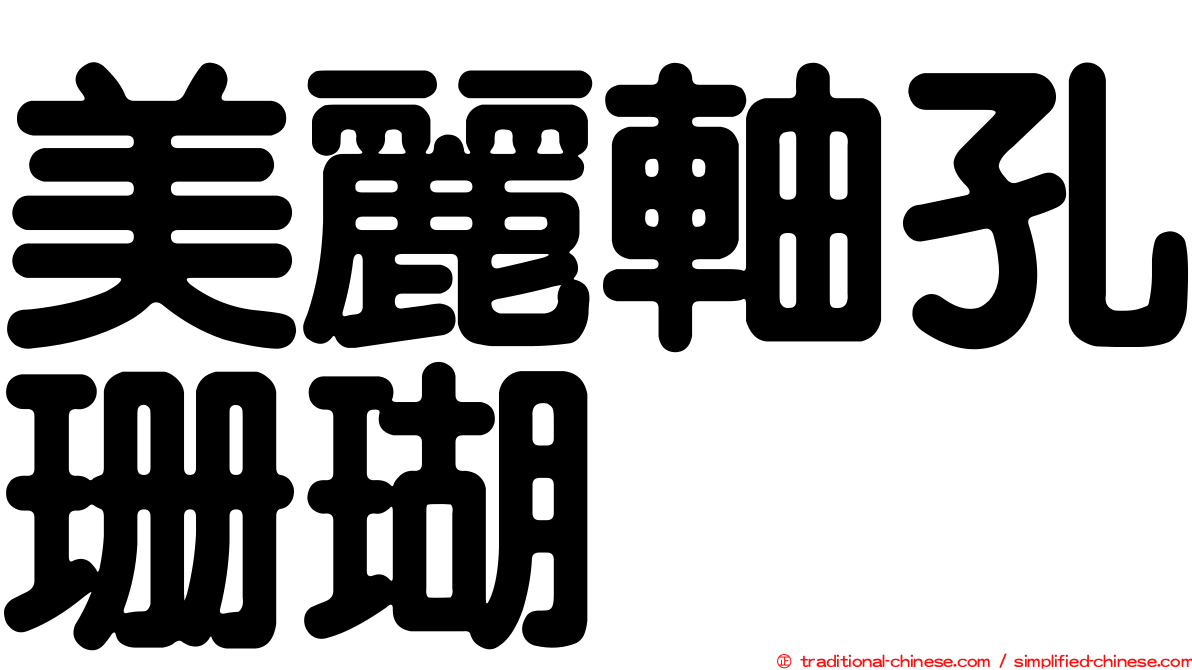 美麗軸孔珊瑚