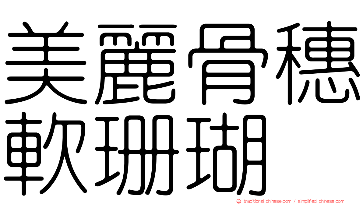 美麗骨穗軟珊瑚