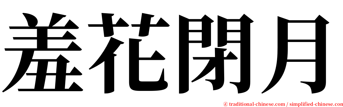 羞花閉月 serif font