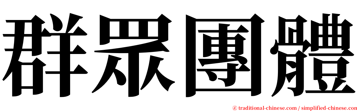 群眾團體 serif font