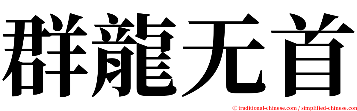 群龍无首 serif font