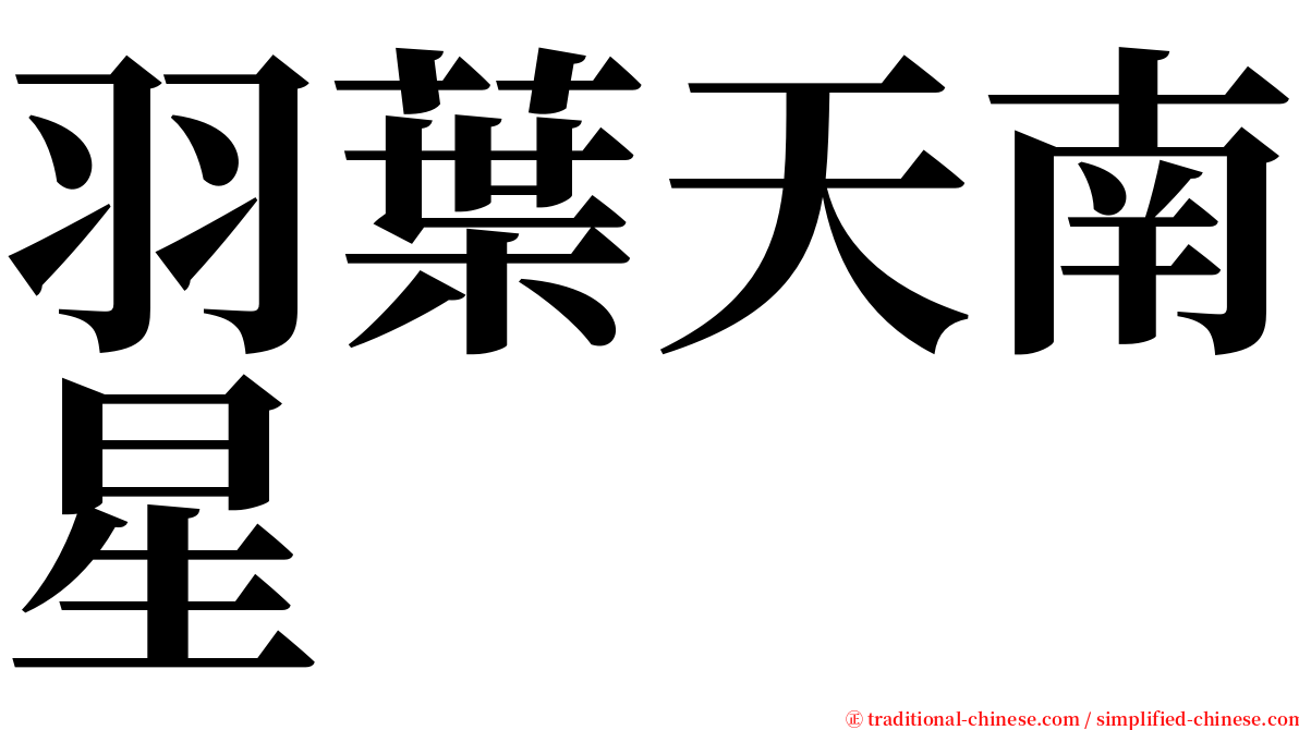 羽葉天南星 serif font