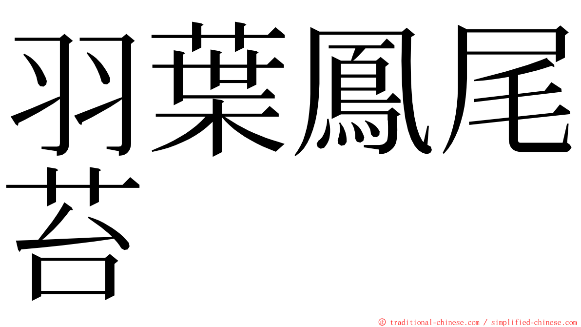 羽葉鳳尾苔 ming font