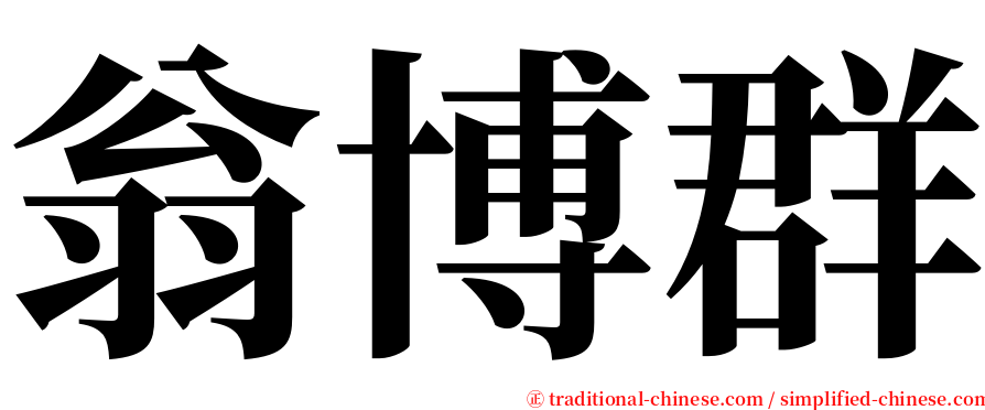 翁博群 serif font