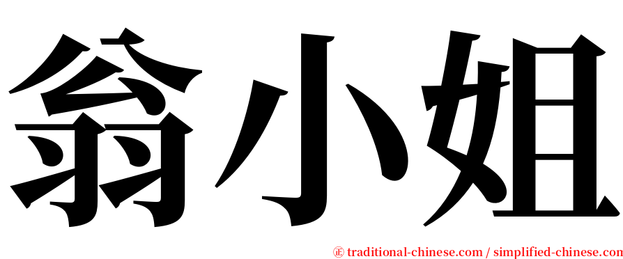 翁小姐 serif font