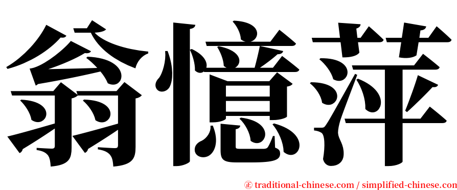 翁憶萍 serif font
