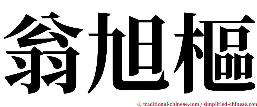 翁旭樞 serif font