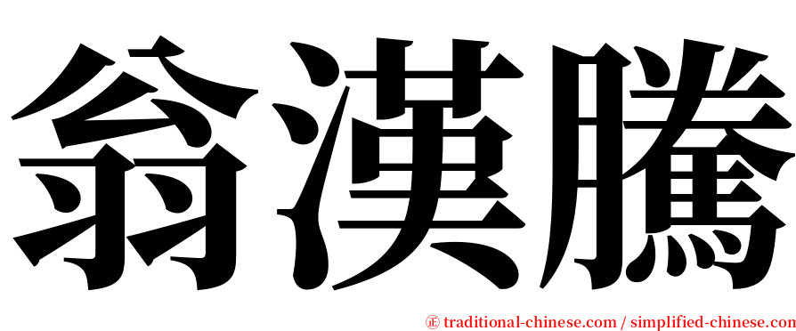 翁漢騰 serif font