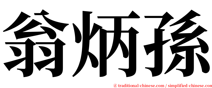 翁炳孫 serif font