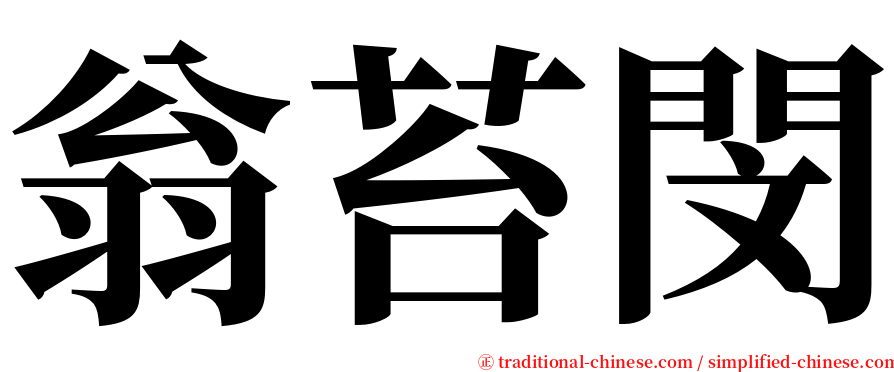 翁苔閔 serif font