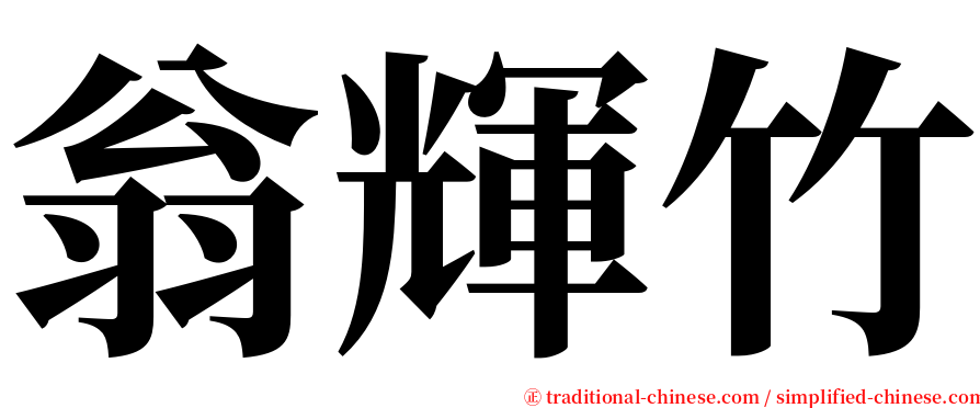 翁輝竹 serif font